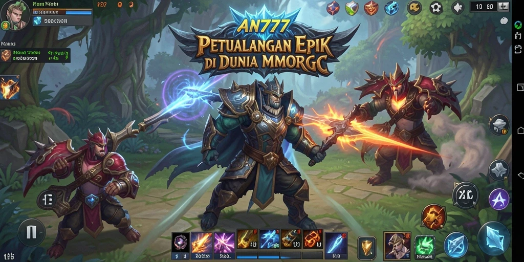 Tampilan gameplay menegangkan dari AN777 dalam dunia MMORPG.