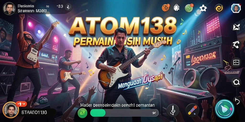 Tampilan gameplay ATOM138 yang dinamis dan penuh warna.