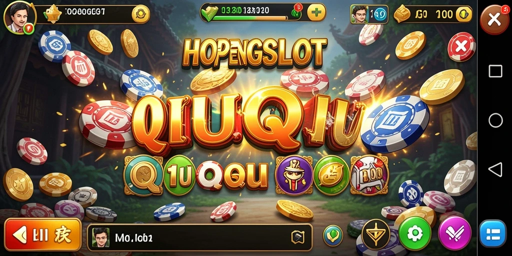 Tampilan seru dalam gameplay QiuQiu HOPENGSLOT.