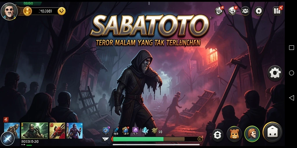 Screenshot gameplay SABATOTO yang menampilkan suasana menyeramkan di dalam game.