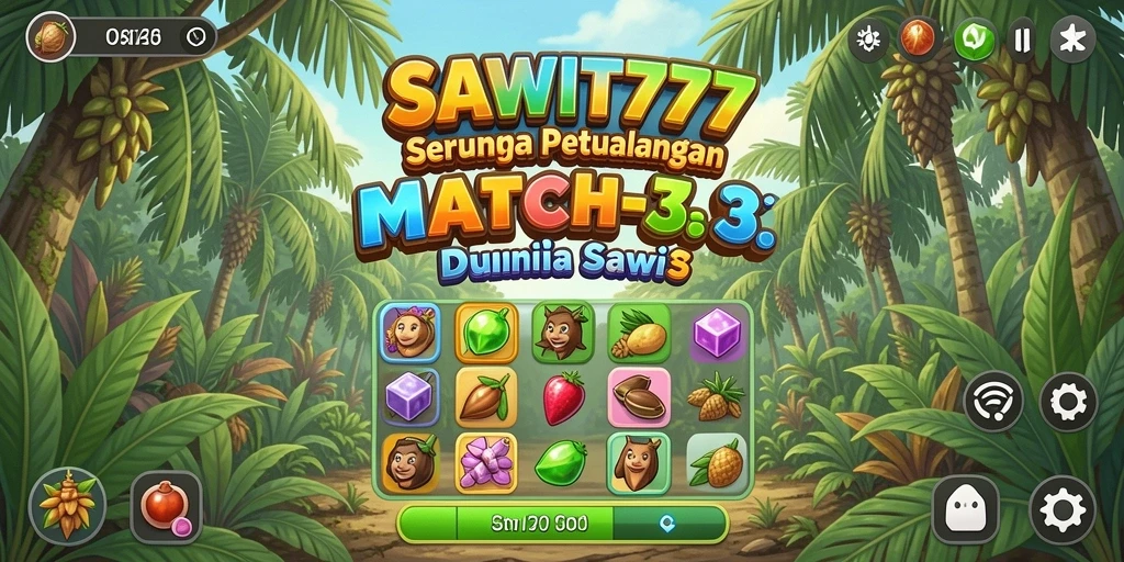 Screenshot gameplay SAWIT777 menampilkan aksi mencocokkan sawit yang seru.