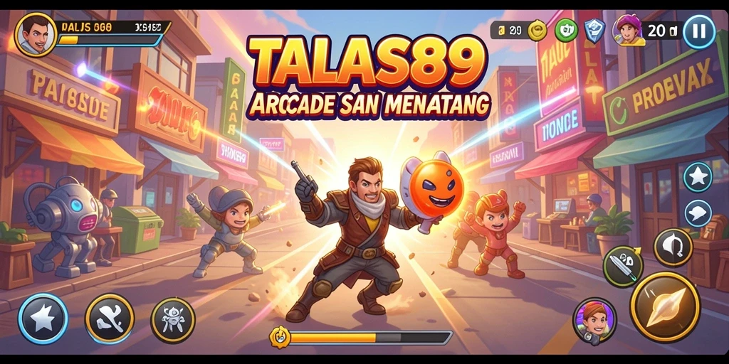 Gameplay menarik TALAS89 dengan grafis yang cerah dan penuh tantangan.